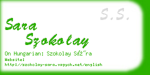 sara szokolay business card